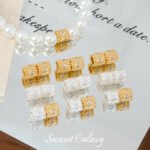 18K Gold-Plated High-Quality Four-Leaf Clover Barrel Beads Spacer Beads Handmade DIY Beads Bracelet Necklace Loose Beads Jewelry Accessories Material