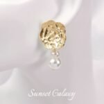 18K Gold-Plated Color-Preserving Pleated Flower Earrings Earrings DIY Earrings Earrings Beaded Pearl Jewelry Accessories Materials - Image 3