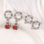 18k Gold-plated Real Gold Red Pomegranate Pendant Handmade diy String Bracelet Necklace Earrings Jewelry Accessories - Image 4