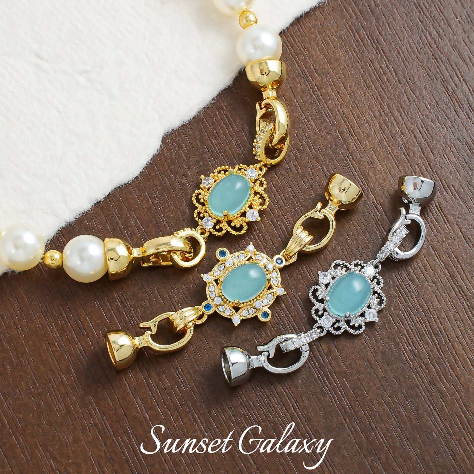 O1CN01rHPA2b1XU9u03uH4Q_2217832672926-0-cib 18k Copper Plated Real Gold Color Shibao Double End Buckle Handmade Beaded DIY Material Bracelet Necklace Accessories - Image 1