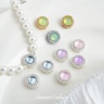 Multi-color Aquamarine Separated Beads Plated with Real Gold Beads diy Handmade Bracelet Necklace Beads Loose Beads Jewelry Material Accessories