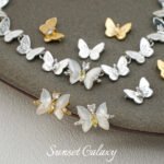 18k gold-plated silver color zircon shell butterfly double hanging beaded handmade diy material bracelet necklace jewelry accessories - Image 4