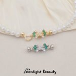 Color-preserving gold-plated emerald micro-inlaid zircon tail buckle beaded diy handmade bracelet necklace jewelry accessories material - Image 4