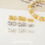 18k color retention zircon irregular square stone beads handmade diy beaded bracelet necklace jewelry accessories material