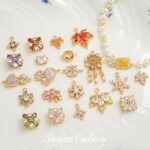 18k Gold Plated Zirconium Diamond Snowflake Love Single and Double Pendant Handmade DIY Beaded Material Bracelet Necklace Accessories - Image 5