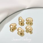 American 18K Pack Gold Pea-Shaped Bead Pendant Beaded Handmade DIY Beaded Bracelet Necklace Accessories - Image 7