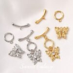 18k gold color retaining finish butterfly connection OT buckle head handmade diy beaded bracelet necklace jewelry accessories