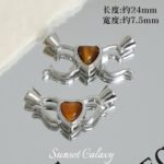 Real Gold Plated Tiger Eye Stone Heart Pearl Buckle Finishing Buckle Bracelet Necklace Beaded Button Handmade DIY Accessories Material - Image 7