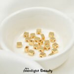 Color preserving 18k package gold small square square beads loose beads handmade DIY beaded bracelet necklace jewelry accessories - Image 6