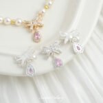 Bow Pendant Double Hanging Real Gold Plating Zirconium Handmade DIY Bracelet Necklace Beaded Beaded Jewelry Accessories Material - Image 4