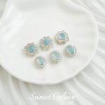 18k bag gold aquamaric beads with beads loose beads bracelet necklace earrings jewelry diy handmade beaded accessories material - Image 2