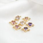 Copper Plated Real Gold Color Preservation Love Double Hanging Beads Handmade DIY Bracelet Necklace Beaded Beaded Jewelry Accessories Material - Image 4