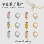 Ins Style Tulip Detachable Universal Buckle Pearl Pendant Handmade Beaded DIY Material Bracelet Necklace Accessories