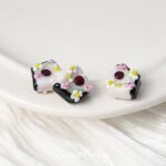 Lantern Glazed Flower Biscuit Square Handmade Firing Beads DIY Handmade Bracelet Necklace Beaded Accessories Material - Image 7