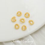 18K gold color retention universal opening ring handmade diy material beaded bracelet necklace closing connection buckle accessories - Image 5