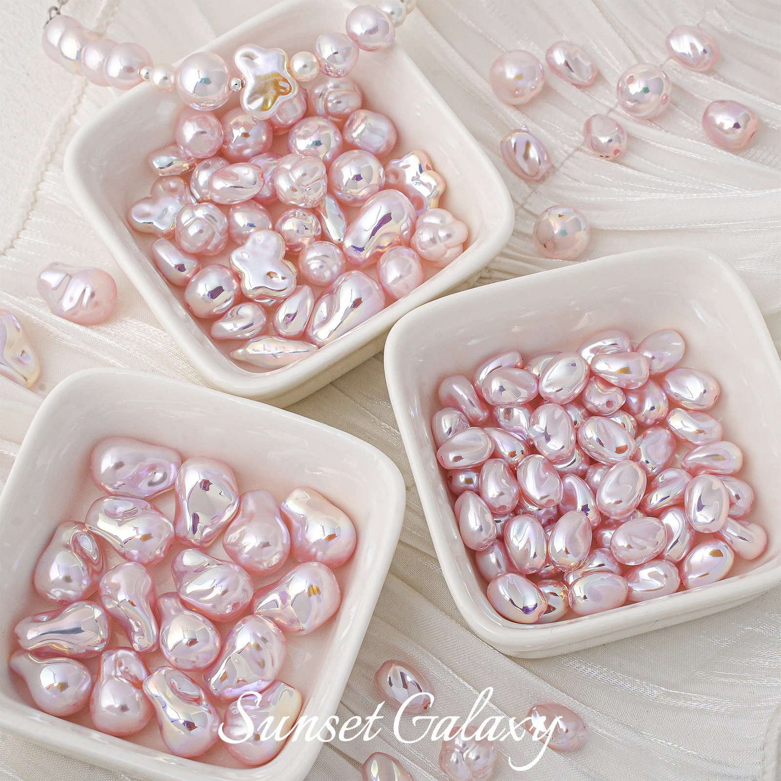 O1CN01snc2gm1XU9t8gAMY0_2217832672926-0-cib Highly Bright Color Alien Butterfly Baroque Imitation Pearl Round Beads Handmade DIY Beaded Loose Bead Material Bracelet Accessories - Image 1