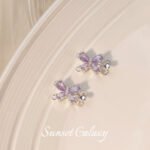 French 18K gold copper plated real gold zircon butterfly tail buckle connection buckle handmade diy jewelry accessories material - Image 4