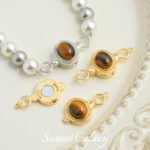 18k gold double rings tiger eye magnetic absorption tail buckle pearl connection buckle handmade diy beaded material bracelet accessories - Image 4