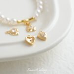 Love Pendant Plated Real Gold Zirconium Drill 18k Beads Handmade DIY Bracelet Necklace Earrings Beads Loafed Beads Accessories Material - Image 5