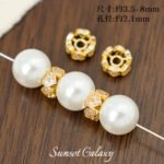 18K Gold-Plated High Color Retention Inlaid Zircon Spacer Wheel Beads Handmade DIY Beaded Bracelet Necklace Jewelry Accessories Material - Image 10