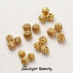 Color retaining sand gold inlaid hollow flower ball rust ball beads beads handmade DIY beaded bracelet jewelry accessories - Image 2
