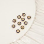 Copper Plated Real Gold Diamond Zircon Flower Bead Shoult Bead Shoult Accessories Handmade DIY Bracelet Necklace Beaded Material - Image 5