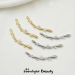 18k gold color inlaid with pearl branch connecting rod elbow handmade DIY beaded bracelet necklace jewelry accessories - Image 3
