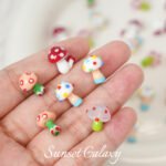 Makaron dot mushroom lamp worker hand-painted glass beads handmade beaded diy material bracelet loose beads jewelry accessories - Image 2