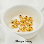 Color preserving sand gold beads beads loose beads round beads handmade DIY beaded bracelet necklace jewelry accessories - Image 4