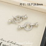 18k gold color retaining micro inlaid zircon disc closing buckle handmade beaded diy material bracelet necklace jewelry accessories - Image 13