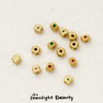 New Year Red Zircon Diamond Sand Gold Square Bead Spacers Loat Beads Handmade DIY Beaded Bracelet Jewelry Accessories - Image 4