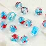 Japanese hand-painted goldfish glass beads round beads handmade DIY bracelet necklace beaded loose beads earrings accessories material - Image 5