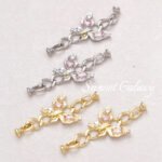18k electroplated real gold inlaid zircon butterfly finishing connection buckle head handmade diy string pearl necklace jewelry accessories