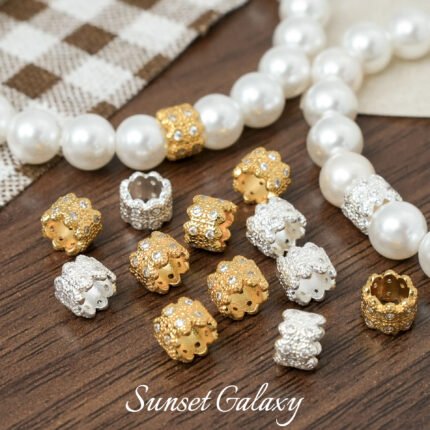 18K Real Gold Plated Zircon High Color Retention Barrel Beads Spacer Beads Handmade DIY Beaded Bracelet Necklace Jewelry Accessories Material