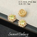 18K Sunflower Zircon Rose Cut Full Zircon Accessories Handmade DIY Beaded Bracelet Necklace Jewelry Accessories Material - Image 13