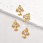 18k gold color retaining micro inlaid zircon iris cross pendant handmade DIY string necklace jewelry accessories - Image 8