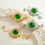 18k Real Gold Plated Silver Coil Connection Buckle Emerald Round Bead Coil Buckle Handmade DIY Beaded Material Bracelet Accessories - Image 4