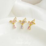 Gold Plated Zirconium Butterfly Three Holes Double Three Row Beads DIY Handmade Beaded Bracelet Necklace Beaded Accessories Material - Image 4