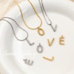 Twist plating real gold 26 English letter pendant handmade diy string bracelet earrings necklace accessories - Image 2