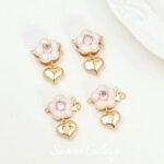 Color preserving 18K gold sweet oil drop flower insert buckle connection buckle diy bracelet necklace accessories material beaded accessories - Image 3