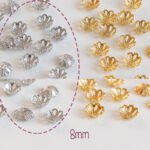 18k real gold color retaining hollow bag golden flower cap bead holder spacer DIY beaded jewelry bracelet spacer accessories - Image 15