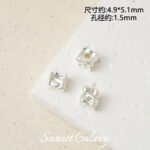 18k color retention zircon irregular square stone beads handmade diy beaded bracelet necklace jewelry accessories material - Image 8