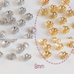 18k real gold color retaining hollow bag golden flower cap bead holder spacer DIY beaded jewelry bracelet spacer accessories - Image 14