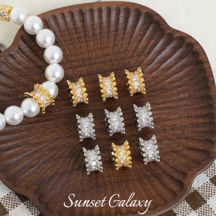 18K Gold-Plated Diamond Lace Silicone Adjustable Flower Tray Beads Handmade DIY Beaded Bracelet Necklace Accessories Material