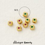 New Year Red Zircon Diamond Sand Gold Square Bead Spacers Loat Beads Handmade DIY Beaded Bracelet Jewelry Accessories - Image 8