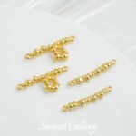 18k Gold Plated Twist Bead Connecting Bar Handmade DIY Material Bracelet Necklace Beaded Connecting Buckle Jewelry Accessories - Image 3