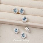 Butterfly Aquamarine Inlaid Zircon Beaded Pendant Handmade DIY Beaded Bracelet Necklace Accessories - Image 10