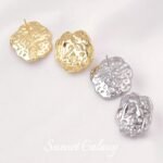 18K Gold-Plated Color-Preserving Pleated Flower Earrings Earrings DIY Earrings Earrings Beaded Pearl Jewelry Accessories Materials - Image 5