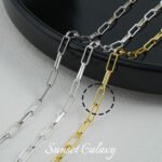 18k gold-plated silver color embellished chain flat chain extended chain beaded handmade diy material bracelet necklace accessories - Image 12