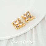 18k full zirconium four-leaf clover zircon buckle bracelet tail buckle handmade diy bracelet necklace beaded jewelry accessories material - Image 5